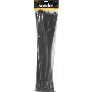 Abraçadeira de nylon, preta, 640 mm x 12,0 mm, com 100 peças, VONDER