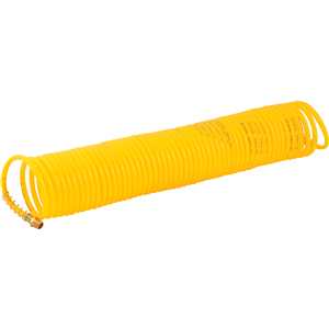 Mangueira/tubo poliuretano amarelo, espiral, conector 1/4"NPT macho, 5,0 mm x 8,0 mm, com 10,0 m, VONDER