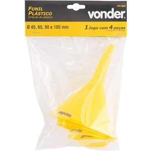 Jogo de funis plásticos com 4 peças VONDER
