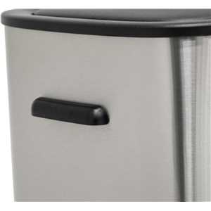 Lixeira retangular com sensor de abertura, 55 litros, inox, VONDER