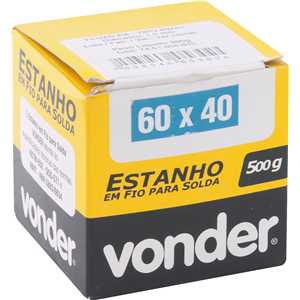 Estanho em fio, com fluxo, 1,5 mm, 60 x 40,com 500 g,VONDER