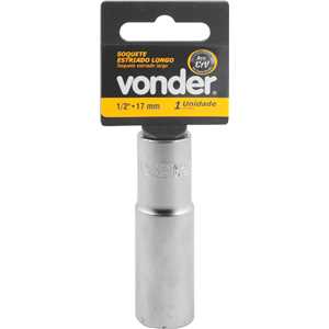Soquete estriado longo, com encaixe de 1/2", 17 mm, VONDER