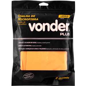 Toalha de microfibra, 40 cm x 60 cm, 400 g/m² (gsm), laranja, VONDER PLUS