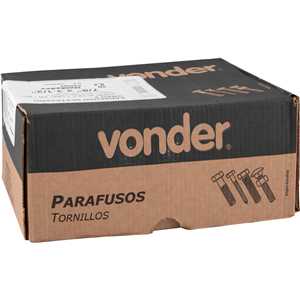 Parafuso sextavado zincado 7/8" x 3.1/2", UNC, rosca parcial, VONDER
