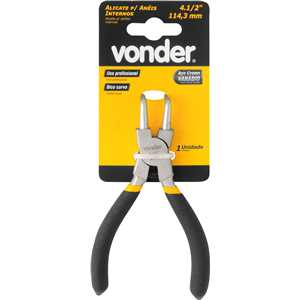 Alicate para anéis interno, bico curvo, 4.1/2", VONDER