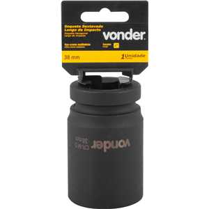 Soquete sextavado longo de impacto, 38 mm, encaixe de 1", VONDER
