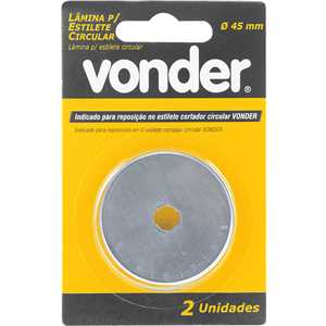 Lâmina circular para estilete, 45,0 mm, com 2 peças, VONDER