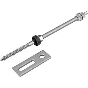 Conjunto haste M10 x 250 mm com suporte reto para painel solar, para madeira, VONDER