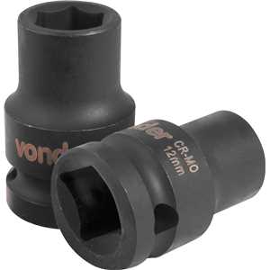 Soquete sextavado de impacto, encaixe de 1/2" x 12,0 mm, VONDER
