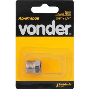 Adaptador 3/8" macho x 1/4" fêmea, cartela com 1 peça, VONDER