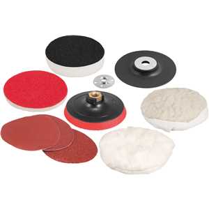Jogo de discos para lixar e polir 4.1/2" e suporte com pluma (sistema fixa fácil) VONDER