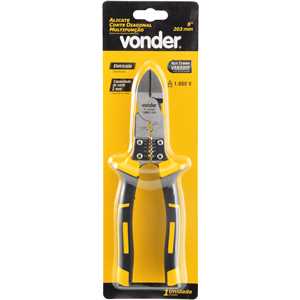 Alicate corte diagonal 8", para eletricista, multifunção, com isolação até 1.000 V, VONDER