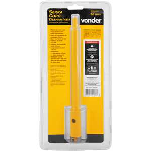 Serra copo diamantada 20 mm, com haste, VONDER
