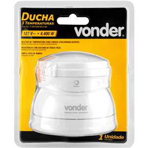 Ducha 3 temperaturas, 4.400 W, 127 V~, branca, VONDER