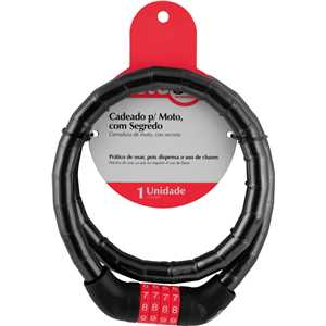 Cadeado para moto, 100 cm, com segredo, NOVE54