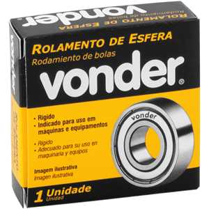 Rolamento rígido de esfera, 6206-ZZ, VONDER