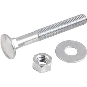 Parafuso francês zincado, 3/8" x 3", com porca e arruela, cartela com 2 conjuntos, VONDER