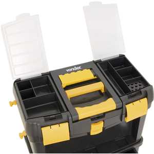 Caixa para ferramentas, plástica, com rodas, 46,0 cm x 26,0 cm x 62,0 cm, CRV 0100, VONDER