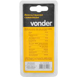 Broca/macho combinado M8 x 1,25 mm, VONDER