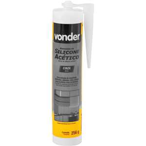 Borracha de silicone acético, cinza, 256 g, VONDER