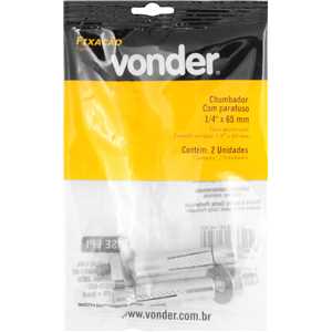 Chumbador CBV com prisioneiro, 1/4" x 65 mm, VONDER