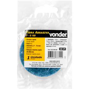 Fibra abrasiva 3" fina, para sistema de encaixe rápido, VONDER