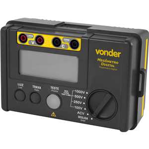 Megômetro digital, 5,5 Gohms, 100 V - 1.000 V, VONDER