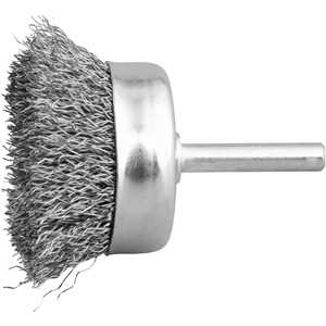 Escova de aço inox tipo copo, 2", com haste 1/4" VONDER
