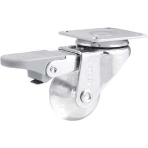 Rodízio giratório leve 1.3/8", de poliuretano, transparente, com freio, VONDER