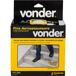 Fita antiderrapante, 50 mm x 5 m, neon fotoluminescente, VONDER