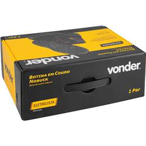 Botina em couro nobuck, 41, com solado em poliuretano bidensidade, com cadarço, sem biqueira, eletricista, VONDER