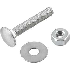 Parafuso francês zincado, 1/4" x 1.1/2", com porca e arruela, cartela com 4 conjuntos, VONDER