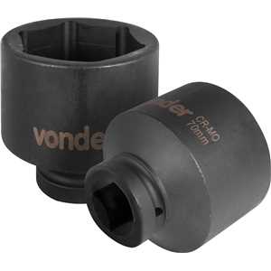 Soquete sextavado de impacto, encaixe de 1" x 70,0 mm, VONDER