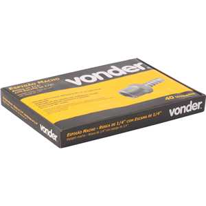 Espigão rosca macho de 1/4" NPT com escama de 1/4", caixa com 40 peças, VONDER
