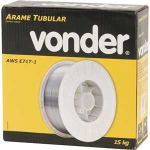 Arame tubular E71T-1C com 1,2 mm, embalagem com 15 kg, VONDER