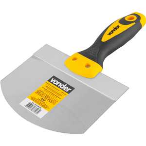 Espátula redonda 6" - 150 mm em aço inox, para balde, VONDER