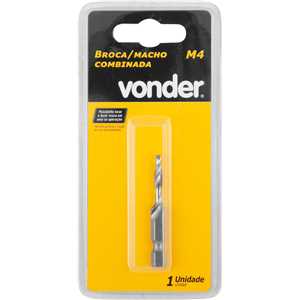 Broca/macho combinado M4 x 0,7 mm, VONDER