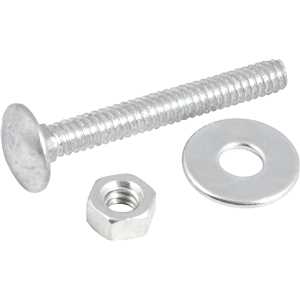 Parafuso francês zincado, 3/16" x 1.1/2", com porca e arruela, cartela com 4 conjuntos, VONDER