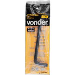 Chave hexagonal (allen) abaulada longa, 12 mm, VONDER