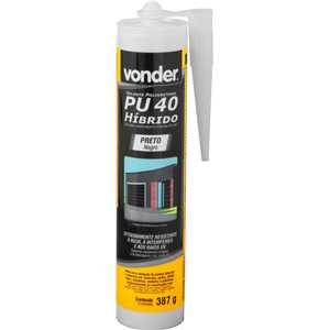 Selante de poliuretano híbrido, PU 40, preto, 387 g, VONDER