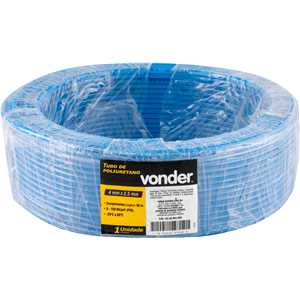 Tubo de poliuretano azul de 4,0 mm diâmetro externo x 0,75 mm parede, VONDER