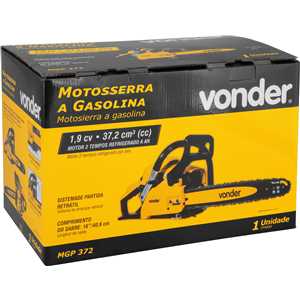 Motosserra a gasolina, 37,2 cm³ (cc), MGP 372 VONDER