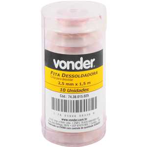 Fita malha dessoldadora 2,5 mm x 1,5 m,VONDER
