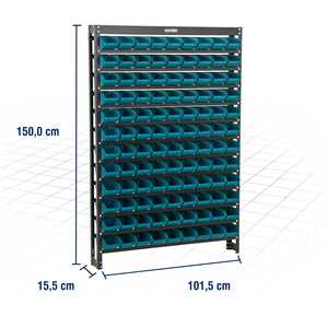 Estante metálica, com gaveteiros modelo prático azul, 108/3 VONDER