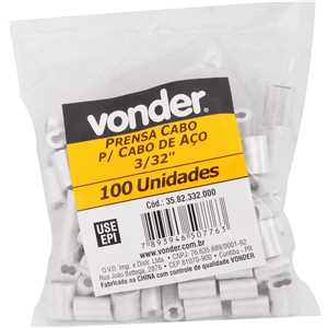 Prensa cabo para cabos de aço de 3/32", VONDER