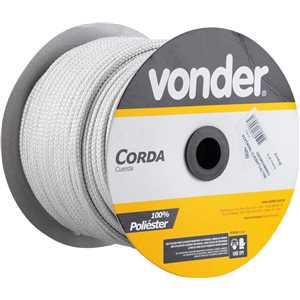 Corda multifilamento trançada, 10 mm x 147 m,  branca, VONDER