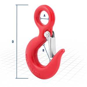 Gancho de aço com olhal, 0,75 toneladas, 1/4", com trava, VONDER