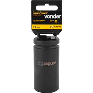 Soquete sextavado longo de impacto, 28 mm, encaixe de 3/4", VONDER