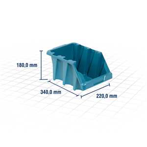 Gaveteiro plástico, nº 7, 18,0 cm x 22,0 cm x 34,0 cm,modelo prático, azul, VONDER