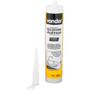 Borracha de silicone acético, branco, 256 g, VONDER
